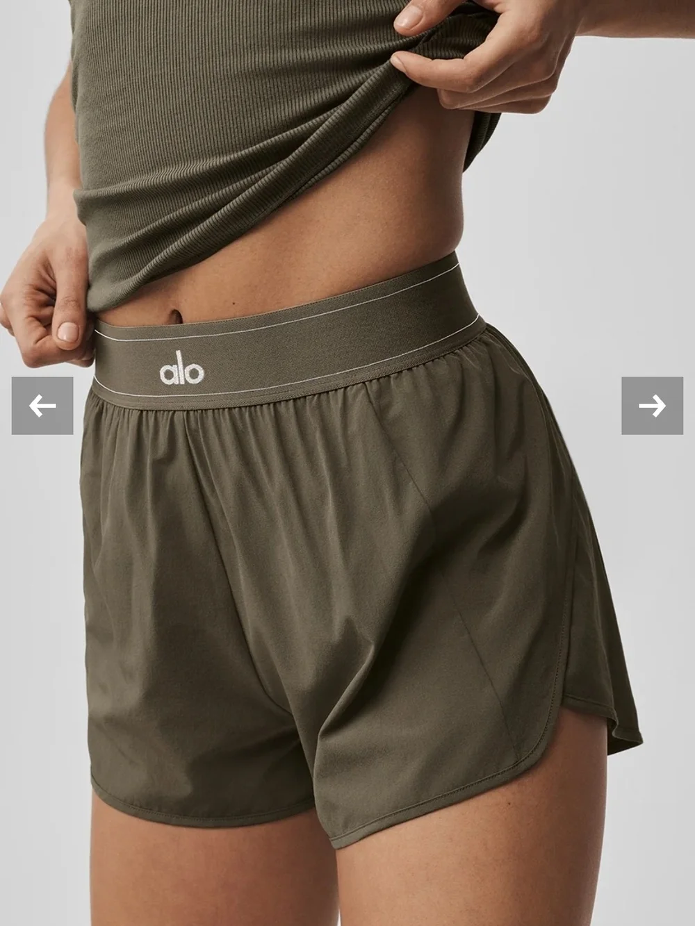 ALO Yoga Olive Green Long-Sleeve Crop Top